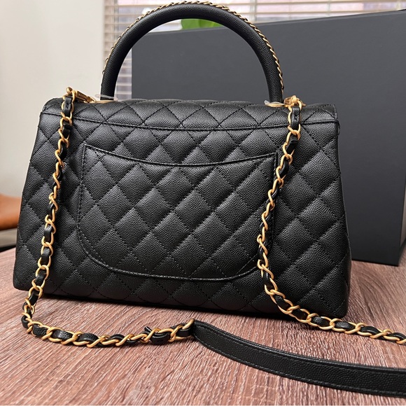 Brand New Coco Chanel Flapbag with handle, v b/black with dust bag and box. - Picture 8 of 15